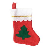 Mini chaussettes de Noël rouges personnalisées vaisselle de fête pour enfants mini bas de Noël en feutre non tissé de décoration