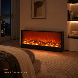 Chimenea Eléctrica LCD con Calefactor, Llama LED, Control Remoto, Construcción Metálica, Uso Doméstico y Hotelero, Idioma Inglés - Product Image 6