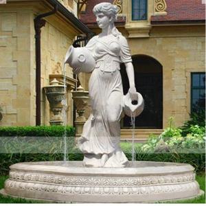 Fuentes de Agua de Mármol Blanco Talladas a Mano para Exteriores, Estatuas de Fuentes de Agua con Diseño de Mujer Sensual, Fuente de Agua para Jardín Exterior - Product Image 1