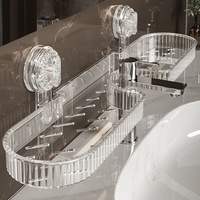 Support de rangement mural multifonctionnel moderne en plastique avec ventouse pour robinet, idéal pour salle de bain, toilettes, douche et lavabo