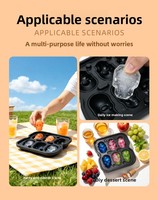 Machine à glaces manuelle populaire de qualité alimentaire à 6 cavités avec moule à glaçons en silicone réutilisable et durable et couvercle