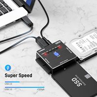 Adaptador de Disco Duro FIDECO con Función de Clonación, USB 3.0 a IDE SATA de 2.5 y 3.5 Pulgadas, Conversor de IDE SATA a USB 3.0, Cable Adaptador para Clonar IDE SATA
