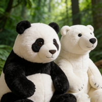 Porte-clés en peluche personnalisé de haute qualité, mini panda, ours polaire, jouets en peluche, animaux en peluche pour la chambre de bébé