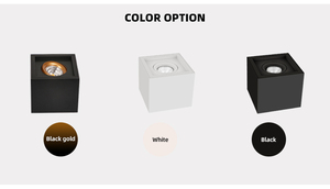 Plafonnier LED carré encastré en aluminium noir, blanc chaud 2700K 3000K IP44, design minimaliste 360° °   Gyro Indoor - Product Image 3