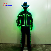 Costumes de danse de cow-boy à lumières LED Costumes de danse de salon à la mode pour adultes Style occidental Luminous Western Dance Party