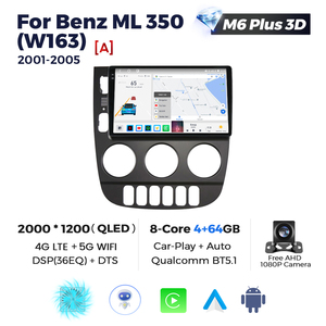 MEKEDE M6 3D 2K écran Android 12 autoradio stéréo GPS pour <span class=keywords><strong>Mercedes</strong></span> Benz classe M ML320 W163 ML350 <span class=keywords><strong>2003</strong></span> -2005 avec Car play QLED - Product Image 3