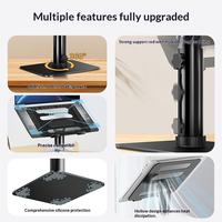 Nouveauté : Support d'ordinateur portable rotatif à 360 degrés, ergonomique, réglable en hauteur, en acier au carbone et silicone