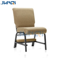 Chaises de prière d'église en fer empilables pour le cinéma en tissu durable