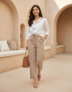 Pantalones de tela de gasa cómodos para hombres y mujeres, ligeros, transpirables, suaves y elegantes, perfectos para viajes de trabajo informales - Product Image 3