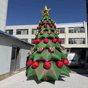 Inflatable cây 4M 5m cao Inflatable Xmas cây trang trí thổi phồng đỏ bóng vàng Bowknot Cây Sao cho Giáng sinh - Product Image 4