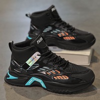 Chaussures décontractées montantes rétro pour hommes à prix abordable - Baskets de marche à lacets en PU Inde Malaisie