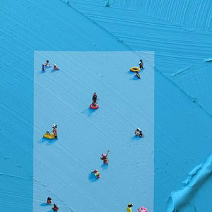 Póster Abstracto <span class=keywords><strong>de</strong></span> Piscina con Textura 3D Azul y Blanca Pintado a Mano, Arte <span class=keywords><strong>de</strong></span> Pared en Lienzo Grueso, Paisajes Marinos, Decoración del Hogar, <span class=keywords><strong>Pintura</strong></span> al Óleo - Product Image 2