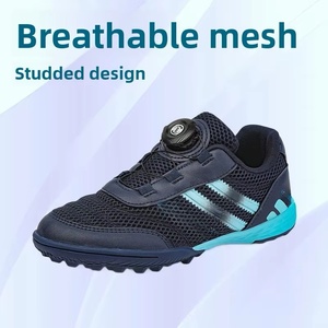 Chaussures de football unisexes respirantes en maille pour enfants et jeunes, crampons de football TF pour terrain synthétique, chaussures de sport d'extérieur à boucle rotative - Product Image 2