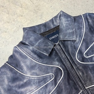 Veste en cuir vintage surdimensionnée personnalisée, fermeture éclair, réfléchissante 3M, pour l'hiver, fabricant de vestes en cuir de haute qualité - Product Image 2