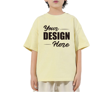ZYtshirt personnalisé 245GSM poids lourd enfants T-Shirt 100% coton à manches longues surdimensionné goutte épaule impression de Logo personnalisé - Product Image 4