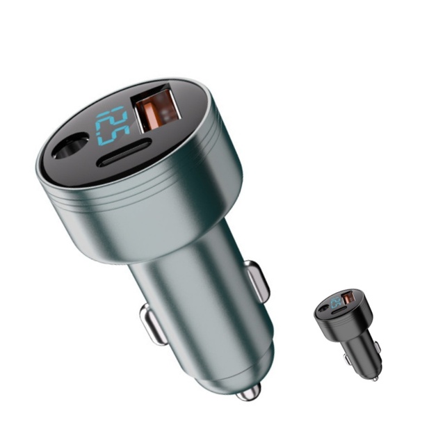 DENIXI New DC Head Mini Digital Vehicle Charger - One-Plug-Three-Out Power Carregador De Carro