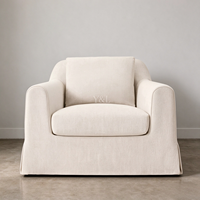 Fauteuil d'appoint moderne en tissu recouvert de tissu, fauteuil inclinable simple rembourré pour salon