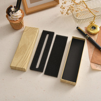 Boîte cadeau en papier grain de bois personnalisée avec logo, insert en mousse noire, étui à stylos, cadeau d'affaires, boîte de signature