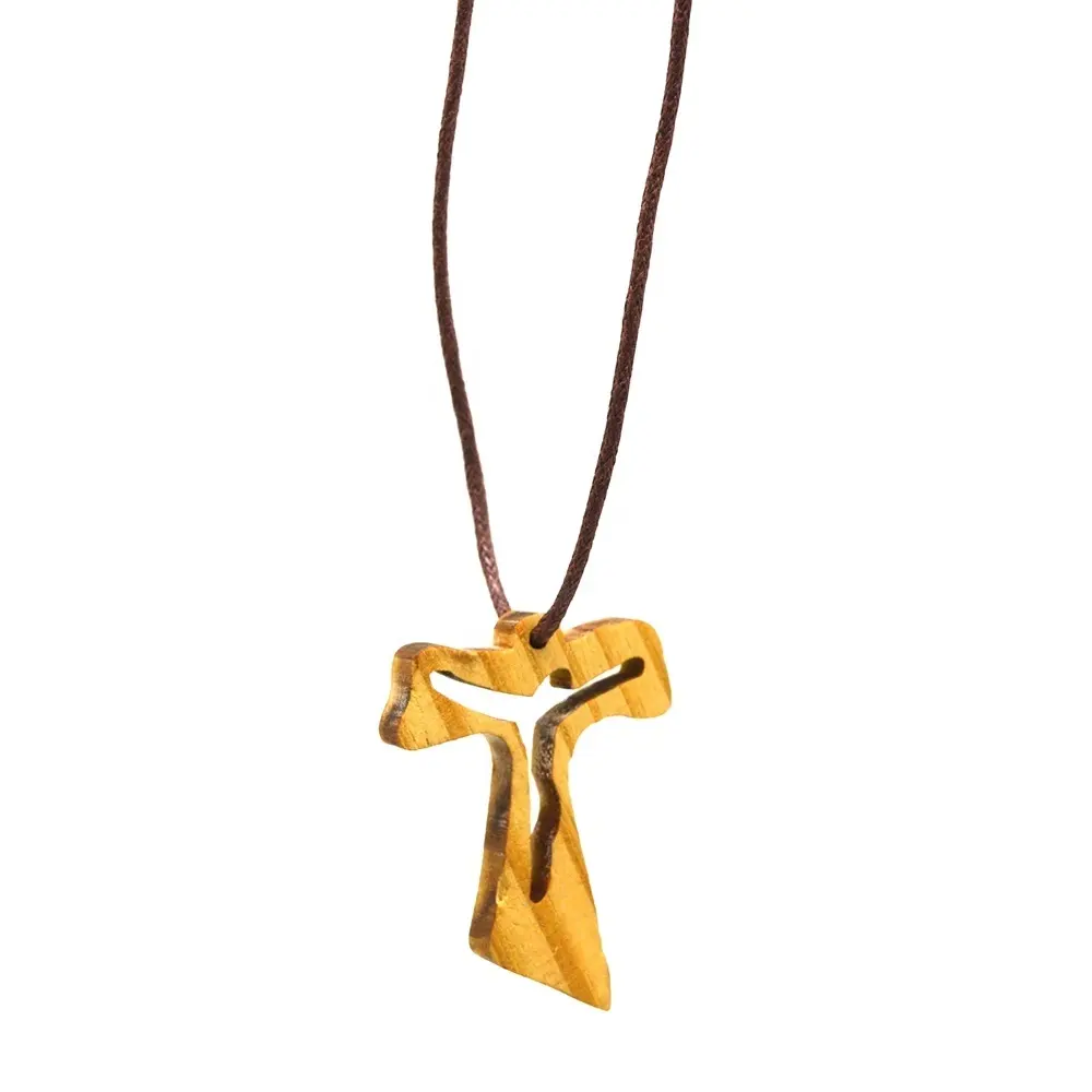 Chapelet à pendentif en bois sculpté par jésus, salopette avec croix, bon marché, 1 pièce