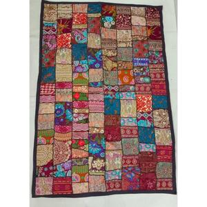 Décoration murale Art Rideau Home Party Decor Broderie Tapisserie Sari Patchwork Coton À La Main Tapisserie Indien Vintage Bohème - Product Image 3