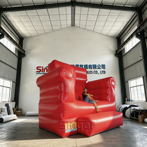 Canapé gonflable géant portable en PVC rouge de 3 m pour publicité extérieure et location - Product Image 3
