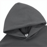Sweat à capuche pour homme, coupe régulière, sans cordon, coupe épaules tombantes, imprimé numérique tissé, coupe-vent, poids lourd 500 g/m², idéal pour l'hiver