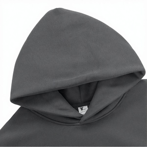 Sweat à capuche hiver 500 g/m² en polyester/coton épais, imprimé numérique tissé, épaules tombantes, personnalisé, sans cordons, coupe droite lourde - Product Image 3