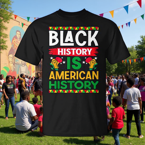 Camiseta Afroamericana con Estampado de Melanina, La Historia Negra es la Historia Americana - Producto Promocional Premium - Product Image 2