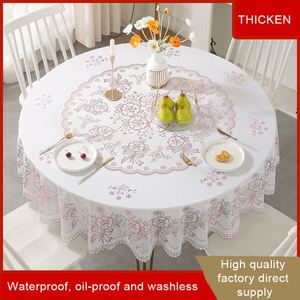 <b>Round</b> Gold Lace Waterproof <b>Tablecloth</b> Modern Design Party Plastic <b>Tablecloths</b> - Product Image 3