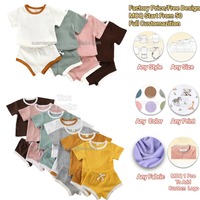 Bas quantité minimale de commande couleur personnalisée fabricant infantile enfant en bas âge garçons filles vêtements côtelé coton T-shirts Shorts enfants survêtements tenues