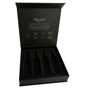 Rigid Magnetic Gift Box For Wine Bottle And Glass Cup With Black PE Foam - Product Image 5