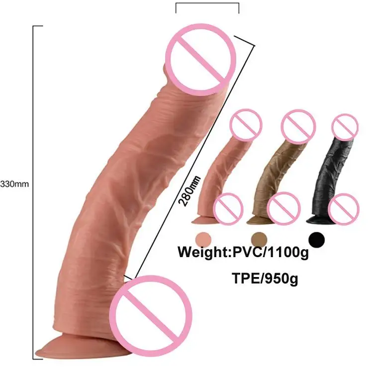بيع بالجملة 13 بوصة دسار طويل واقعي قضيب ألعاب جنسية للبالغين للنساء دسار ضخم دسار كبير للغاية مع كوب شفط