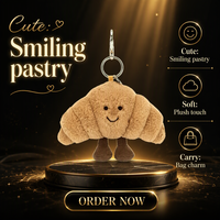 Porte-clés Poupée Chat en Peluche Original Jelly, Décoration de Sac à Dos, Pendentif, Boîte Mystère, Jouet en Peluche Pain, Croissants Créatifs, Rouleaux de Pain en Peluche