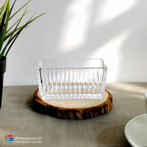 Stripe Table Caddy Plastic Tea Bag Holder Canteen Rectangular Clear Acrylic Sugar Bag Caddy - Product Image 2