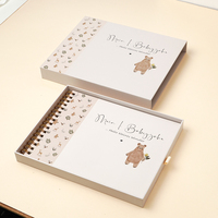 Livre de souvenirs pour bébé en cuir PU avec logo personnalisé, spirale, album photo pour le premier anniversaire, journal des étapes importantes du nouveau-né, 100 feuilles
