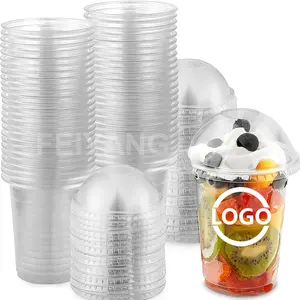 Penjualan langsung dari pabrik 700ml cangkir plastik transparan cangkir kemasan buah puding es krim