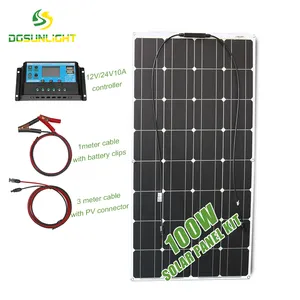 solar battery untuk 100 watt panel Suppliers-Penawaran Mingguan Kit Panel Surya 100 Watt untuk Baterai 12V