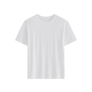 Camiseta Casual de Hombre, Cuello Redondo, Manga Corta, 210 g/m², Algodón Seda de Hielo, Color Sólido, Corte Regular, Tejido de Punto Transpirable - Product Image 2