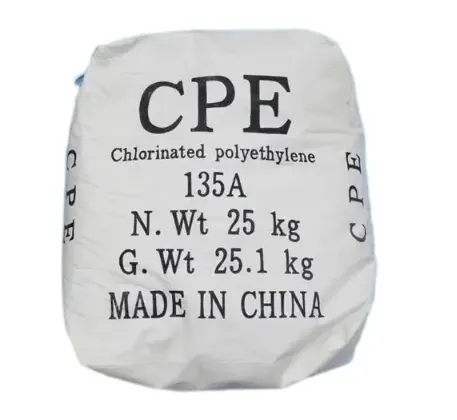 Type en caoutchouc Résine de polyéthylène chloré Ignifuge CPE135c/Az Modificateur d'impact Aide au traitement du PVC
