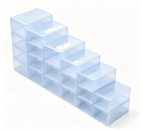Vitrines rectangulaires en acrylique pour objets de collection, boîtes de rangement empilables en plastique pour chaussures, figurines avec couvercle magnétique