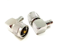 Adaptador Coaxial RF UHF PL-259 Macho a BNC Hembra 90 Grados, Clasificación IP60, Material de Latón 1P, Suministro del Fabricante