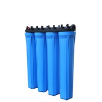 Sistem Filter Air Rumah Tangga Portabel 20 Inch 4 Tahap dengan Housing Filter Plastik Biru, Langsung dari Pabrik, Dapat Disesuaikan, OEM