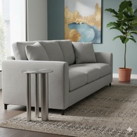 Table d'appoint ronde en acier inoxydable moderne et minimaliste KOYA C280 pour salon, maison, café, bureau