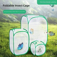 Cage à insectes rectangulaire pliable, cage à papillons, cage anti-insectes, maille anti-insectes, cage transparente pour l'observation des larves de mantes