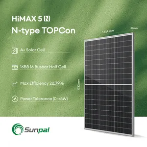 Painéis solares Sunpal Topcon 415w 430w mais vendidos Top 10 Painéis solares fotovoltaicos para sistema de uso doméstico