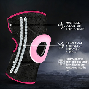 <span class=keywords><strong>Rodillera</strong></span> de compresión ajustable con rótula abierta y 4 resortes de espina de pescado <span class=keywords><strong>para</strong></span> absorción de impactos y estabilización articular - Product Image 1