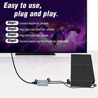 Convertisseur vidéo audio Bitfunx RGB/Component vers HDMI avec câble USB pour accessoires de jeu rétro Sony NTSC PAL PS2