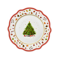 Nouveau Service de Table en Porcelaine Tendre « Santa's Delight » Style Vintage 20 Pièces, Assiettes au Design Vague pour Maison, Fêtes, Mariages et Restaurants
