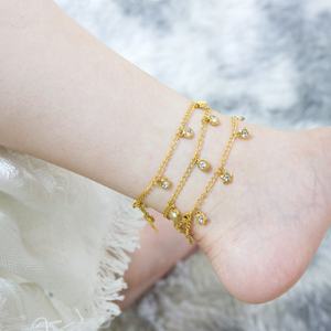 Ason 14k Gold Stainless Steel Anklet with Star and <b>Moon</b> Pendant for Girl and Women Stainless Steel Bangle Anklet - Product Image 4