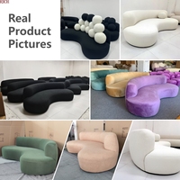 Modernes Minimalistisches Stoff-Halbrundsofa für Zuhause, Villa, Apartment, Wohnzimmer, Hotel, Büro, Salon, Lobby, Veranstaltung